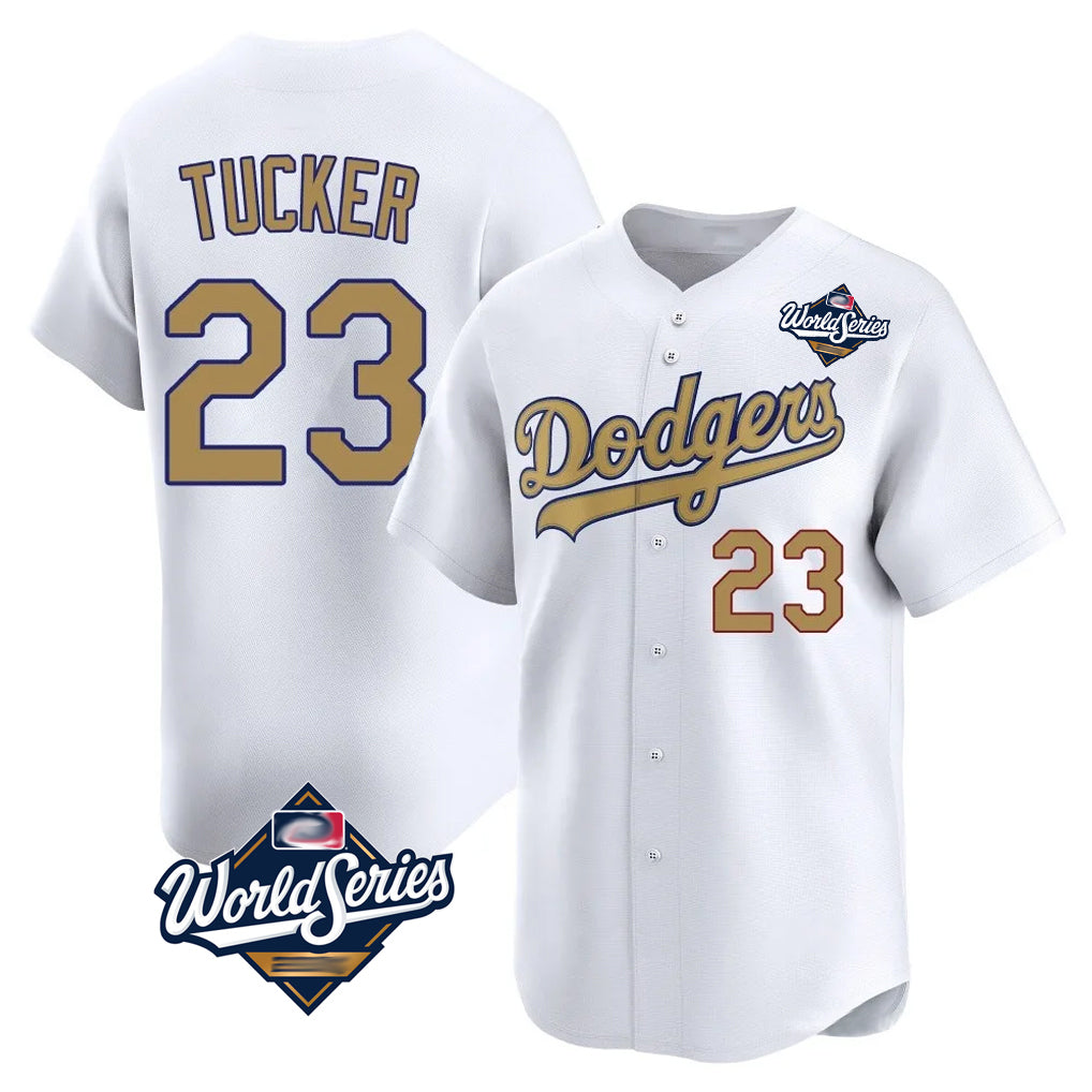 Choea LA.Dodgers #23 Kyle Tucker Player Gold World Series Collection Limited Home Stitched Jerseys