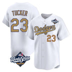Choea LA.Dodgers #23 Kyle Tucker Player Gold World Series Collection Limited Home Stitched Jerseys