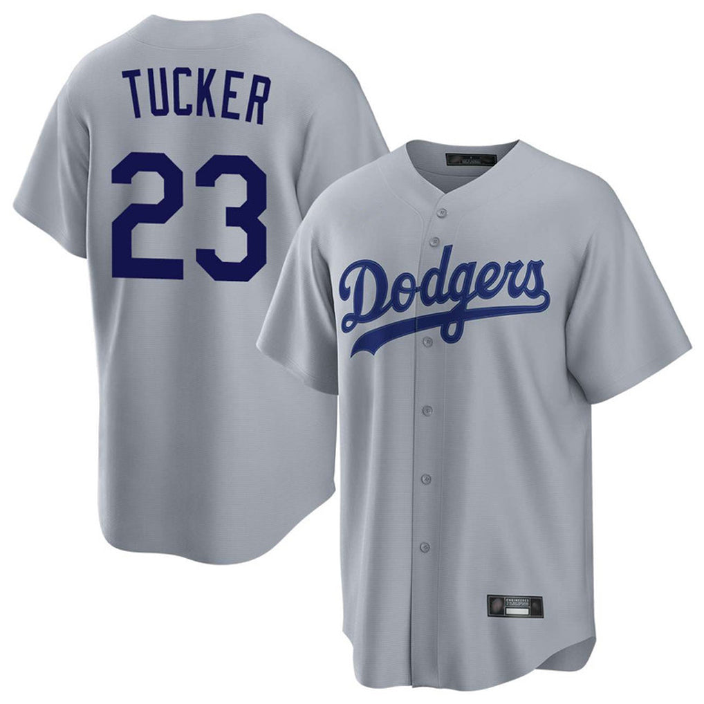 Choea LA.Dodgers #23 Kyle Tucker Player Gray Game Stitched Jerseys