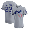 Choea LA.Dodgers #23 Kyle Tucker Player Gray Limited Elite Home Stitched Jerseys