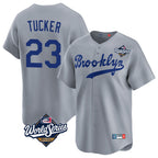 Choea LA.Dodgers #23 Kyle Tucker Player Gray World Series Game Limited Home Stitched Jerseys