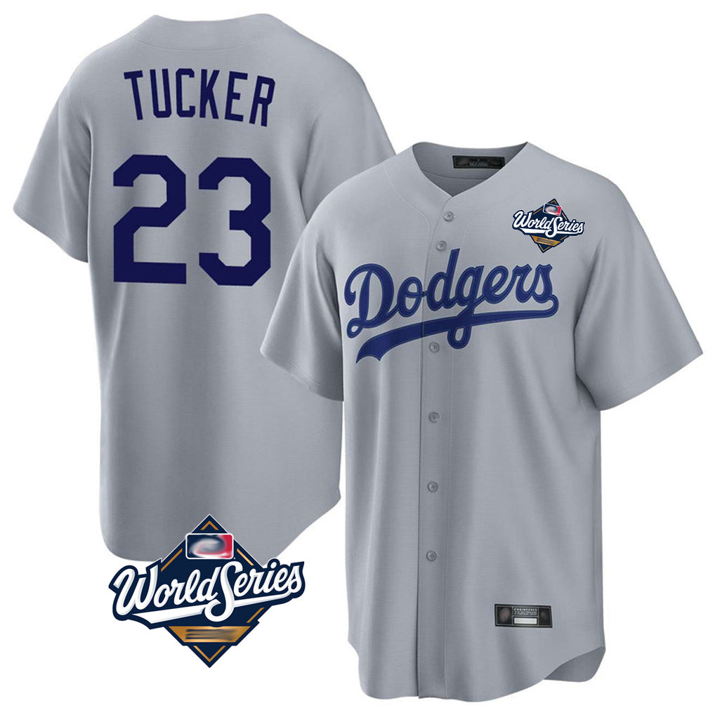 Choea LA.Dodgers #23 Kyle Tucker Player Gray World Series Game Stitched Jerseys