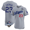 Choea LA.Dodgers #23 Kyle Tucker Player Gray World Series Limited Elite Home Stitched Jerseys