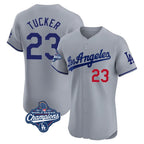 Choea LA.Dodgers #23 Kyle Tucker Player Gray World Series Meet Limited Elite Home Stitched Jerseys