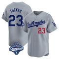 Choea LA.Dodgers #23 Kyle Tucker Player Gray World Series Meet Limited Home Stitched Jerseys