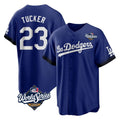 Choea LA.Dodgers #23 Kyle Tucker Player Royal World Series City Connect Home Game Stitched Jerseys