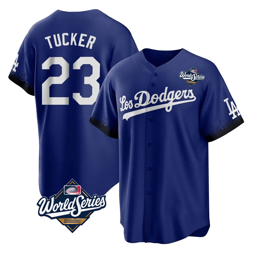 Choea LA.Dodgers #23 Kyle Tucker Player Royal World Series City Connect Home Game Stitched Jerseys