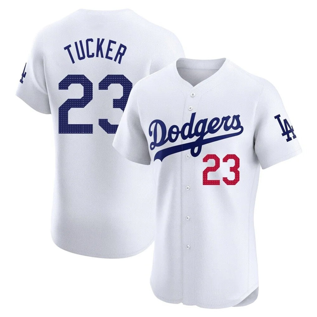 Choea LA.Dodgers #23 Kyle Tucker Player White Limited Elite Home Stitched Jerseys