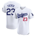 Choea LA.Dodgers #23 Kyle Tucker Player White Limited Elite Home Stitched Jerseys