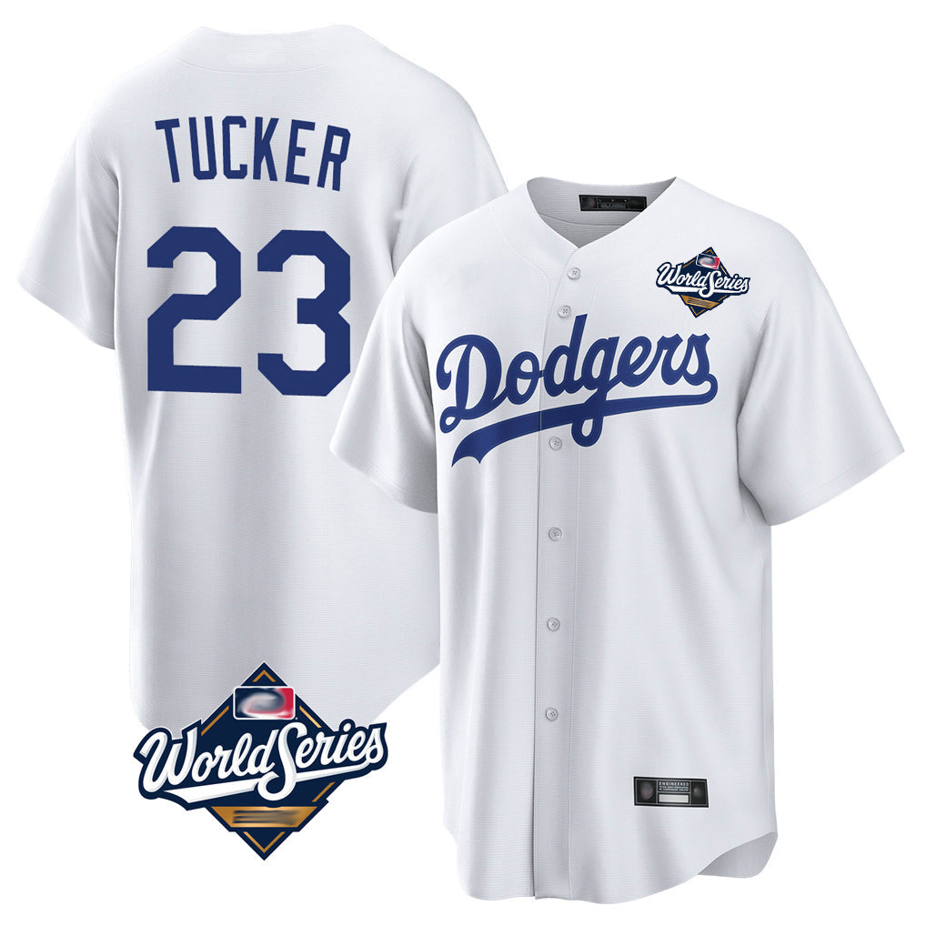 Choea LA.Dodgers #23 Kyle Tucker Player White World Series Game Home Stitched Jerseys