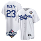 Choea LA.Dodgers #23 Kyle Tucker Player White World Series Game Home Stitched Jerseys