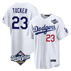 Choea LA.Dodgers #23 Kyle Tucker Player White World Series Home Game Stitched Jerseys