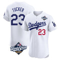 Choea LA.Dodgers #23 Kyle Tucker Player White World Series Limited Elite Home Stitched Jerseys