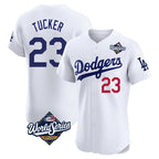 Choea LA.Dodgers #23 Kyle Tucker Player White World Series Limited Elite Home Stitched Jerseys