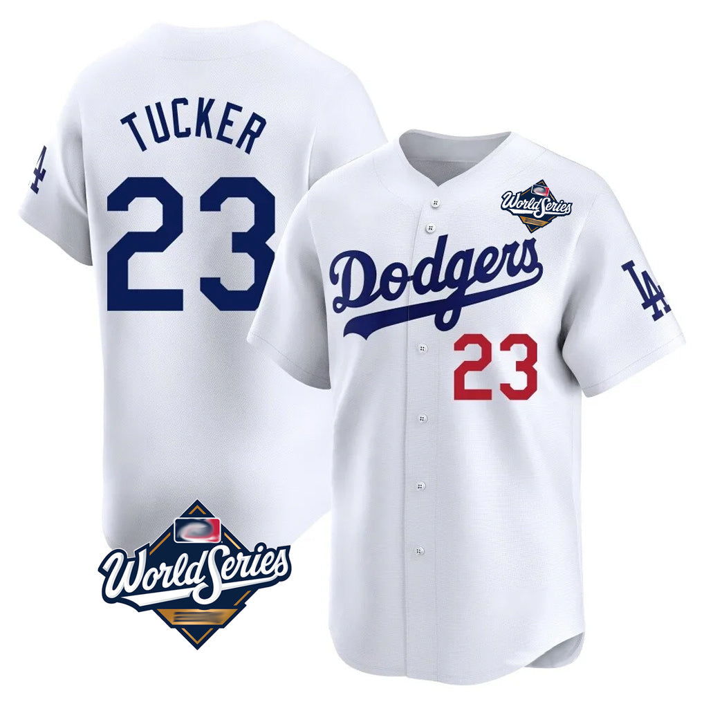 Choea LA.Dodgers #23 Kyle Tucker Player White World Series Limited Home Stitched Jerseys