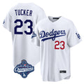 Choea LA.Dodgers #23 Kyle Tucker Player White World Series Meet Home Game Stitched Jerseys
