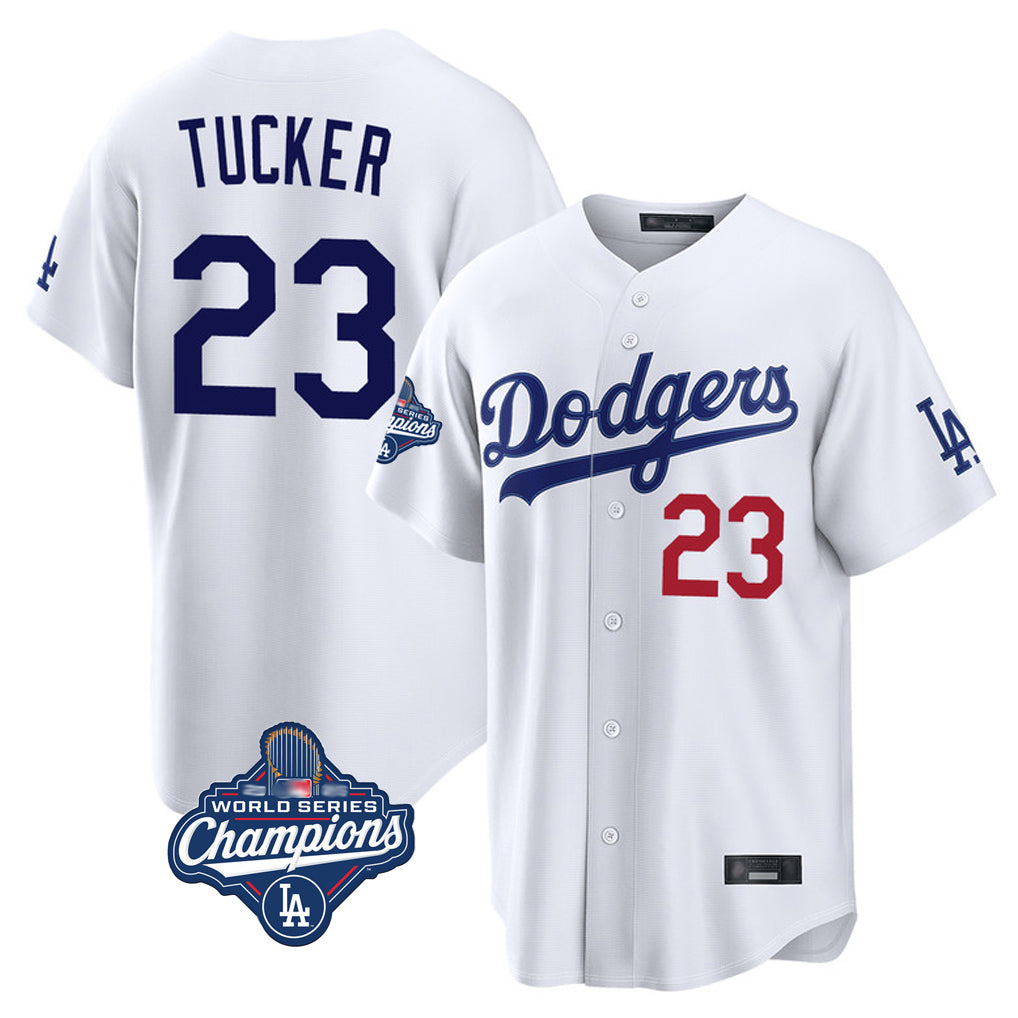 Choea LA.Dodgers #23 Kyle Tucker Player White World Series Meet Home Game Stitched Jerseys