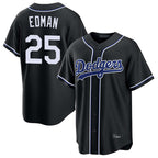 Choea LA.Dodgers #25 Tommy Edman Player Black Carbon Limited Home Stitched Jerseys