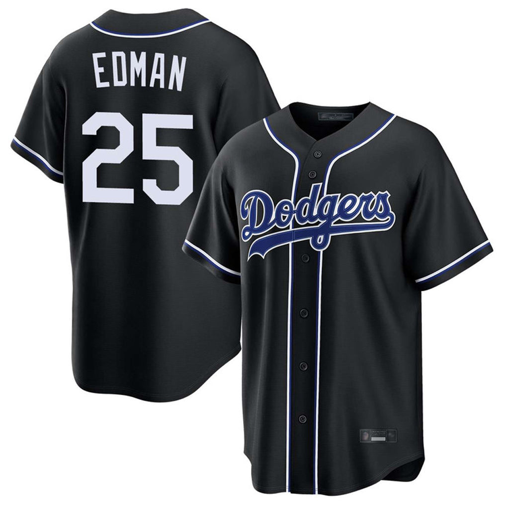 Choea LA.Dodgers #25 Tommy Edman Player Black Carbon Limited Home Stitched Jerseys