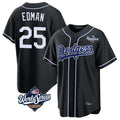 Choea LA.Dodgers #25 Tommy Edman Player Black World Series Carbon Limited Home Stitched Jerseys