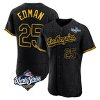 Choea LA.Dodgers #25 Tommy Edman Player Black World Series Snake Skin City Limited Elite Home Stitched Jerseys