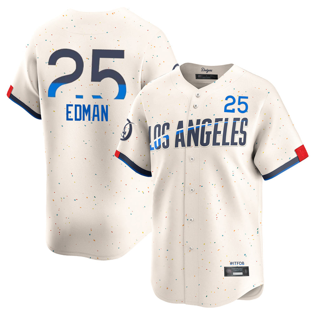 Choea LA.Dodgers #25 Tommy Edman Player Cream City Connect Limited Home Stitched Jerseys