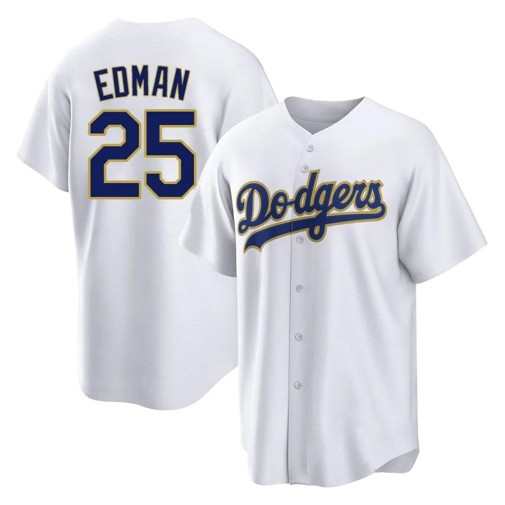 Choea LA.Dodgers #25 Tommy Edman Player Gold White 2026 Collection Stadium Game Stitched Jerseys