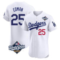 Choea LA.Dodgers #25 Tommy Edman Player Gold White World Series Limited Elite Home Stitched Jerseys