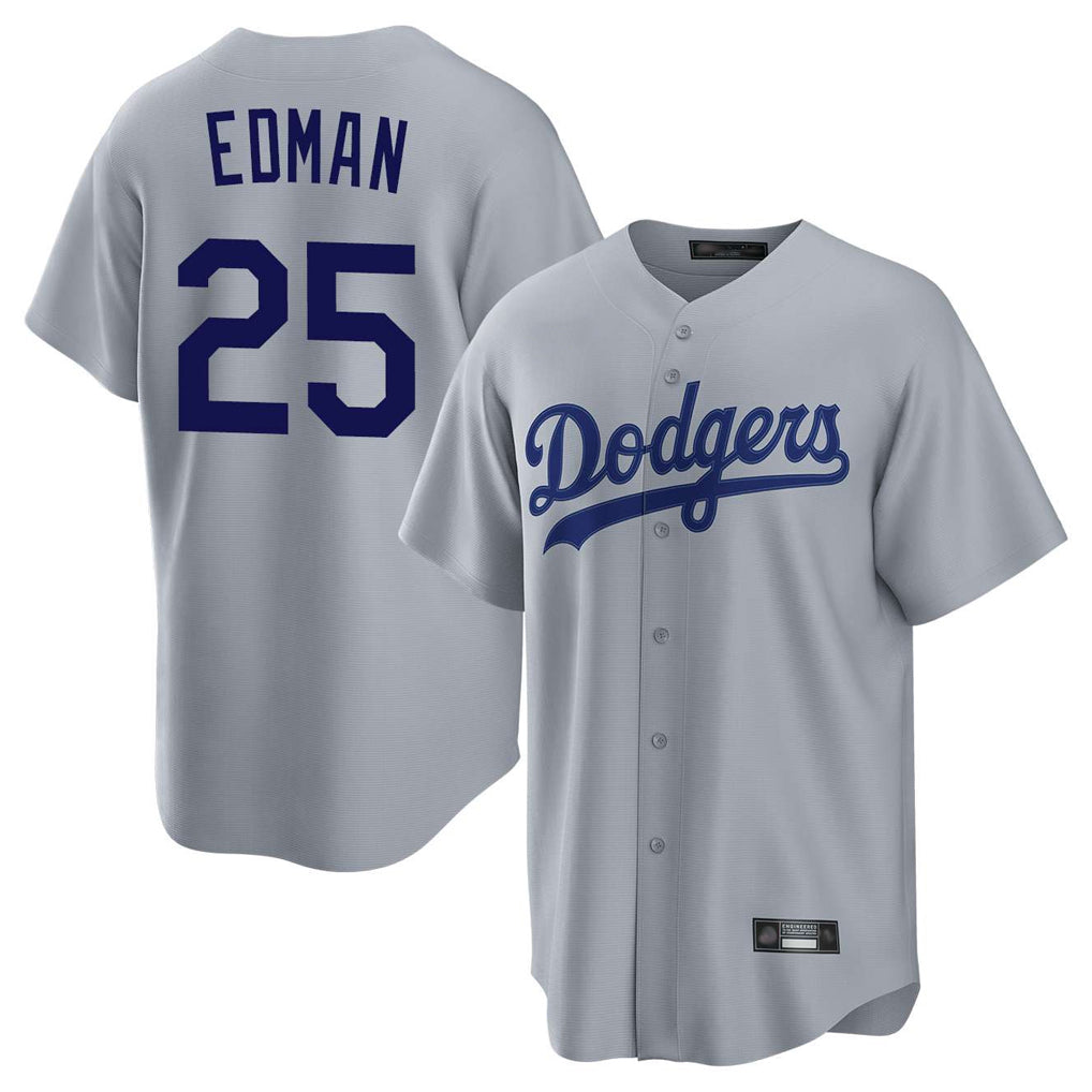 Choea LA.Dodgers #25 Tommy Edman Player Gray Game Stitched Jerseys