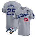 Choea LA.Dodgers #25 Tommy Edman Player Gray World Series Limited Elite Home Stitched Jerseys