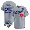 Choea LA.Dodgers #25 Tommy Edman Player Gray World Series Limited Home Stitched Jerseys