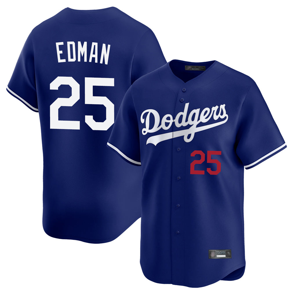 Choea LA.Dodgers #25 Tommy Edman Player Royal Limited Home Stitched Jerseys