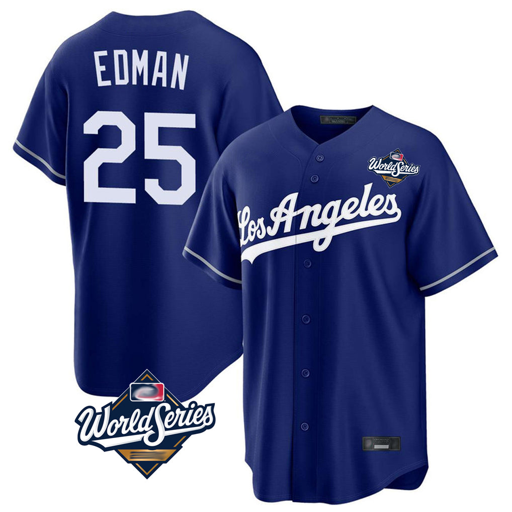 Choea LA.Dodgers #25 Tommy Edman Player Royal World Series Game Stitched Jerseys