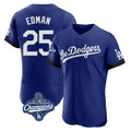Choea LA.Dodgers #25 Tommy Edman Player Royal World Series Meet City Connect Elite Home Stitched Jerseys