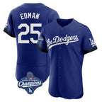 Choea LA.Dodgers #25 Tommy Edman Player Royal World Series Meet City Connect Elite Home Stitched Jerseys