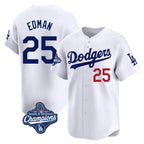 Choea LA.Dodgers #25 Tommy Edman Player White World Series Meet Limited Home Stitched Jerseys