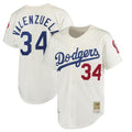 Choea LA.Dodgers #34 Fernando Valenzuela Player Cream Throwback Vapor Limited Stitched Jerseys