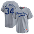 Choea LA.Dodgers #34 Fernando Valenzuela Player Gray Game Limited Home Stitched Jerseys