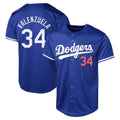 Choea LA.Dodgers #34 Fernando Valenzuela Player Royal Limited World Series Stitched Jerseys