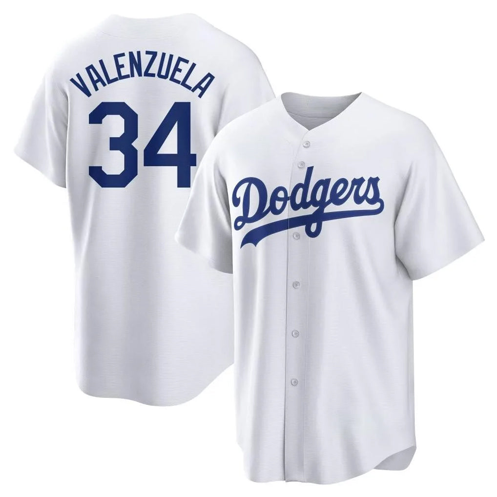Choea LA.Dodgers #34 Fernando Valenzuela Player White Game Home Stitched Jerseys
