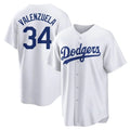 Choea LA.Dodgers #34 Fernando Valenzuela Player White Game Home Stitched Jerseys