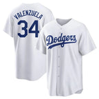 Choea LA.Dodgers #34 Fernando Valenzuela Player White Game Home Stitched Jerseys