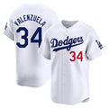 Choea LA.Dodgers #34 Fernando Valenzuela Player White Limited Home Stitched Jerseys