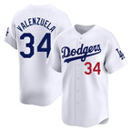 Choea LA.Dodgers #34 Fernando Valenzuela Player White Limited Home Stitched Jerseys