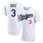 Choea LA.Dodgers #3 Edwin D¡§aaz Player Gold White 2026 Collection Stadium Limited Elite Stitched Jerseys