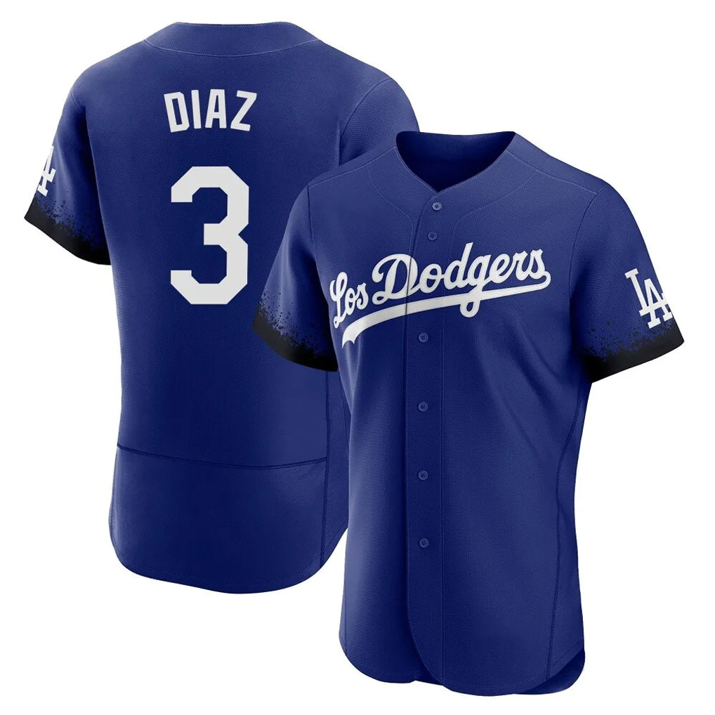 Choea LA.Dodgers #3 Edwin D¡§aaz Player Royal City Connect Elite Home Stitched Jerseys