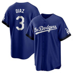 Choea LA.Dodgers #3 Edwin D¡§aaz Player Royal City Connect Home Game Stitched Jerseys