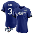 Choea LA.Dodgers #3 Edwin D¡§aaz Player Royal World Series City Connect Elite Home Stitched Jerseys