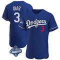 Choea LA.Dodgers #3 Edwin D¡§aaz Player Royal World Series Meet Limited Elite Home Stitched Jerseys
