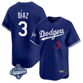 Choea LA.Dodgers #3 Edwin D¡§aaz Player Royal World Series Meet Limited Home Stitched Jerseys